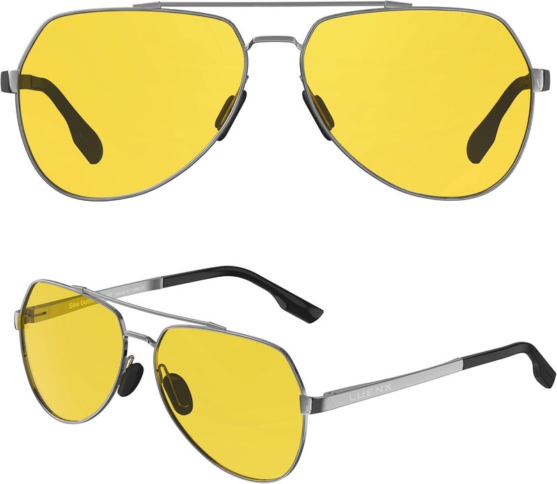 LUENX Aviator Sunglasses for Men Women Polarized New Shades Large Metal Frame - UV 400 Protection - Image 2